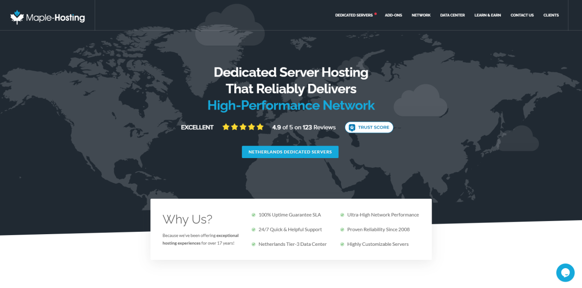 Maple-hosting:荷兰服务器,抗投诉,无视版权,最高20Gbps带宽不限制流量